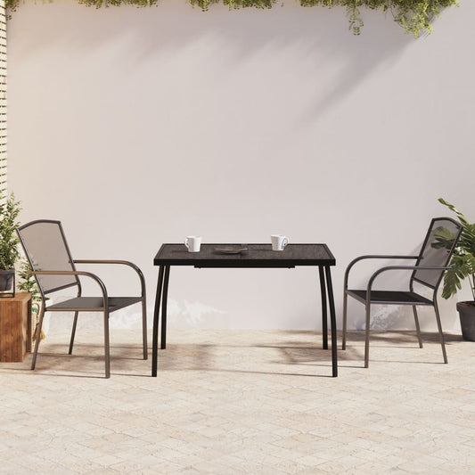 3 Piece Garden Dining Set Anthracite Steel