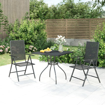 3 Piece Garden Dining Set Anthracite Steel