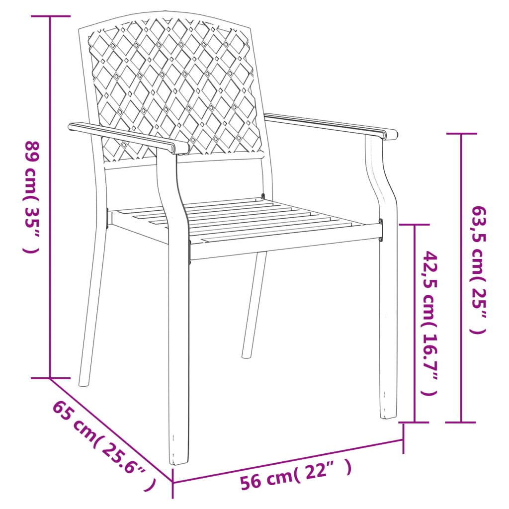 5 Piece Garden Dining Set Anthracite Steel