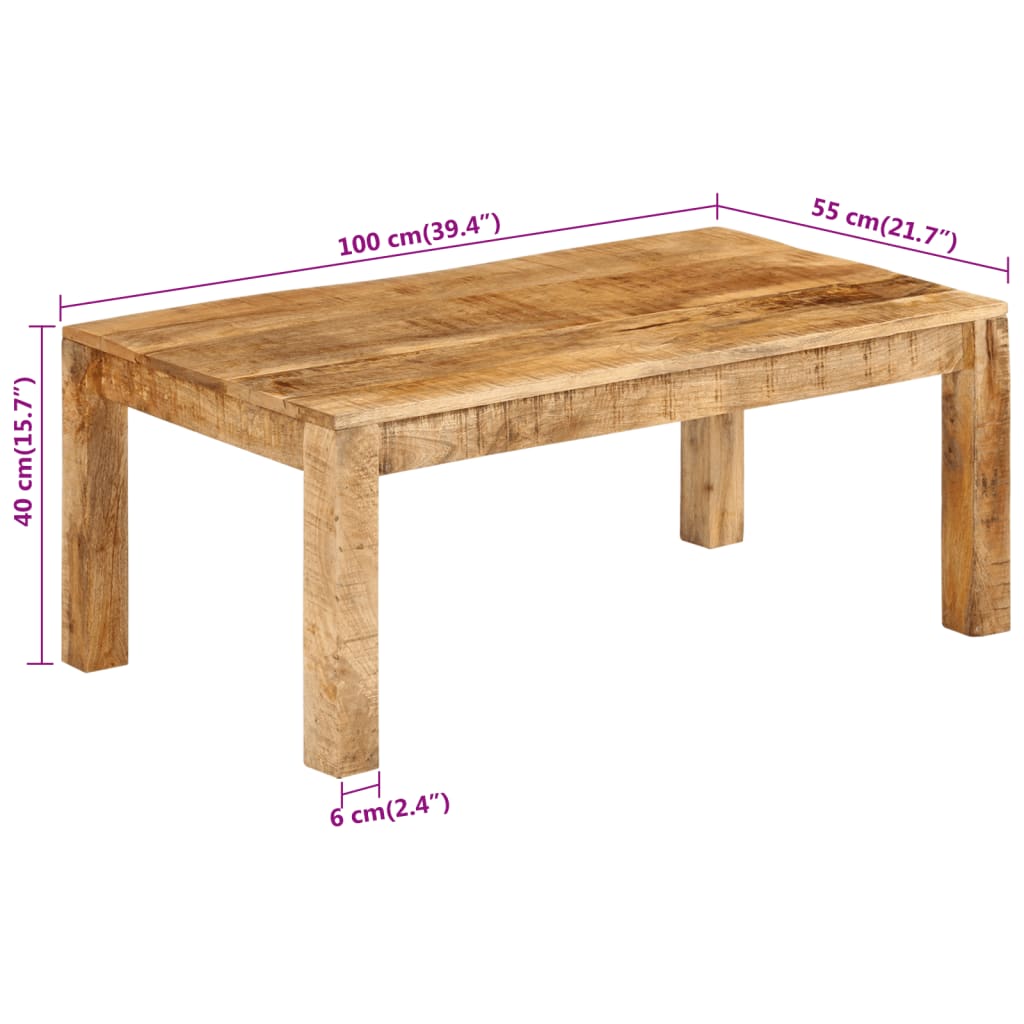 Coffee Table 100x55x40 cm Solid Wood Mango