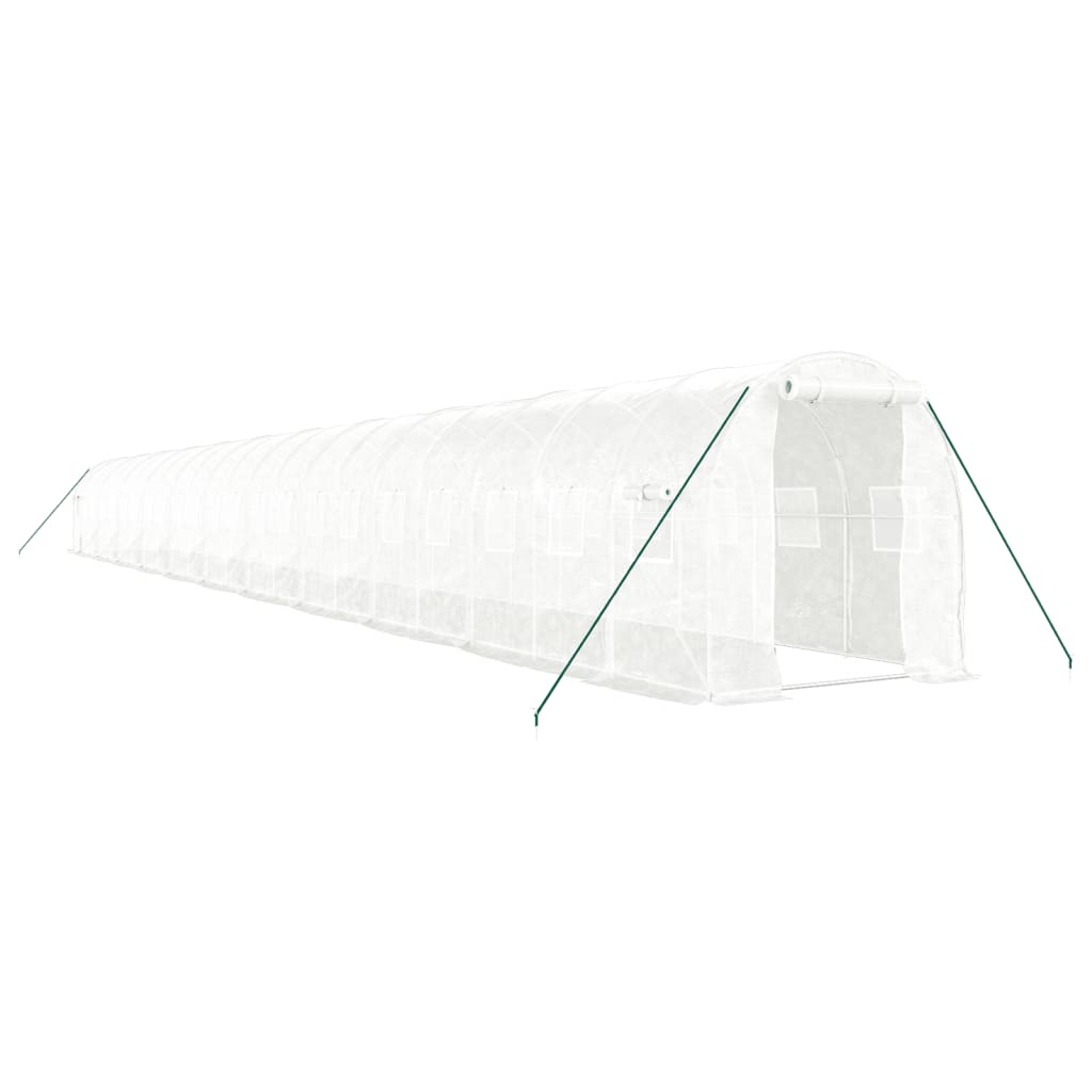 Greenhouse with Steel Frame White 44 m² 22x2x2 m