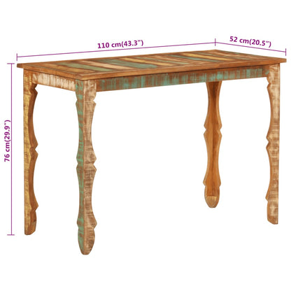 Dining Table 110x52x76 cm Solid Wood Reclaimed