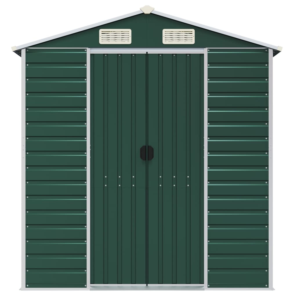 Garden Shed Green 191x725x198 cm Galvanised Steel