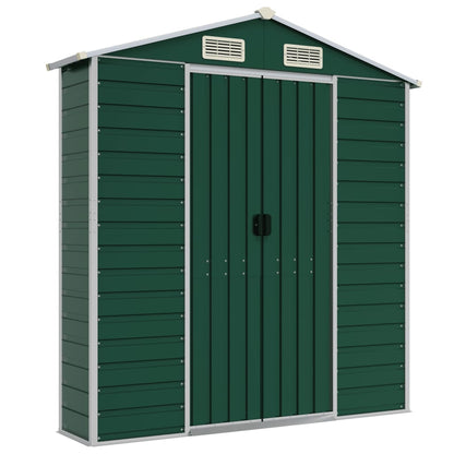 Garden Shed Green 191x725x198 cm Galvanised Steel