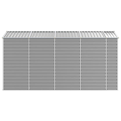 Garden Shed Light Grey 191x385x198 cm Galvanised Steel