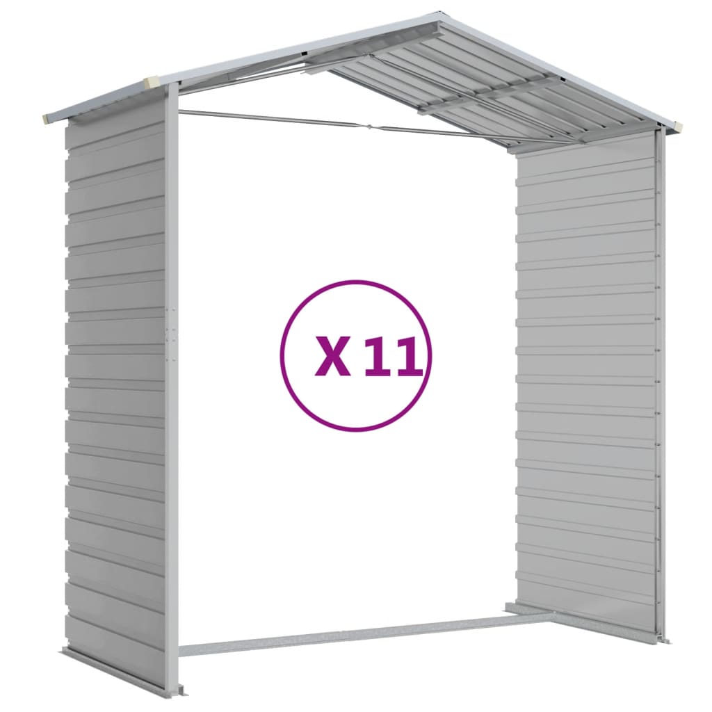 Garden Shed Light Grey 191x980x198 cm Galvanised Steel