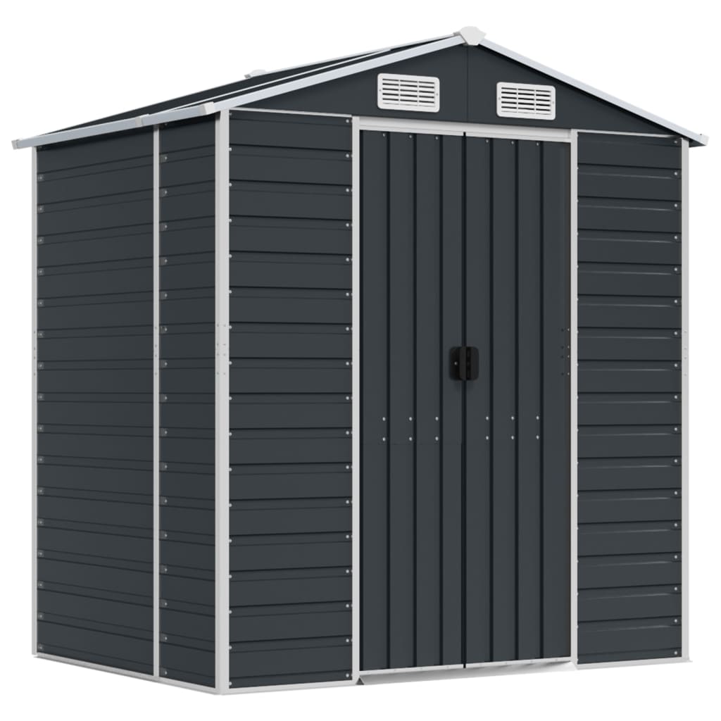 Garden Shed Anthracite 191x130x198 cm Galvanised Steel