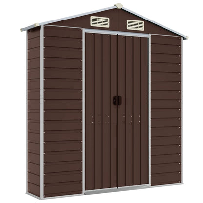 Garden Shed Brown 191x130x198 cm Galvanised Steel