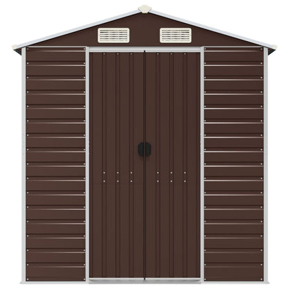 Garden Shed Brown 191x385x198 cm Galvanised Steel