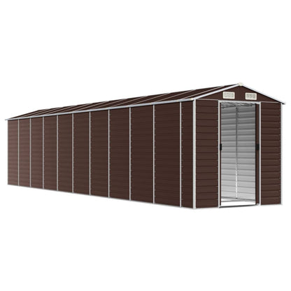 Garden Shed Brown 191x895x198 cm Galvanised Steel