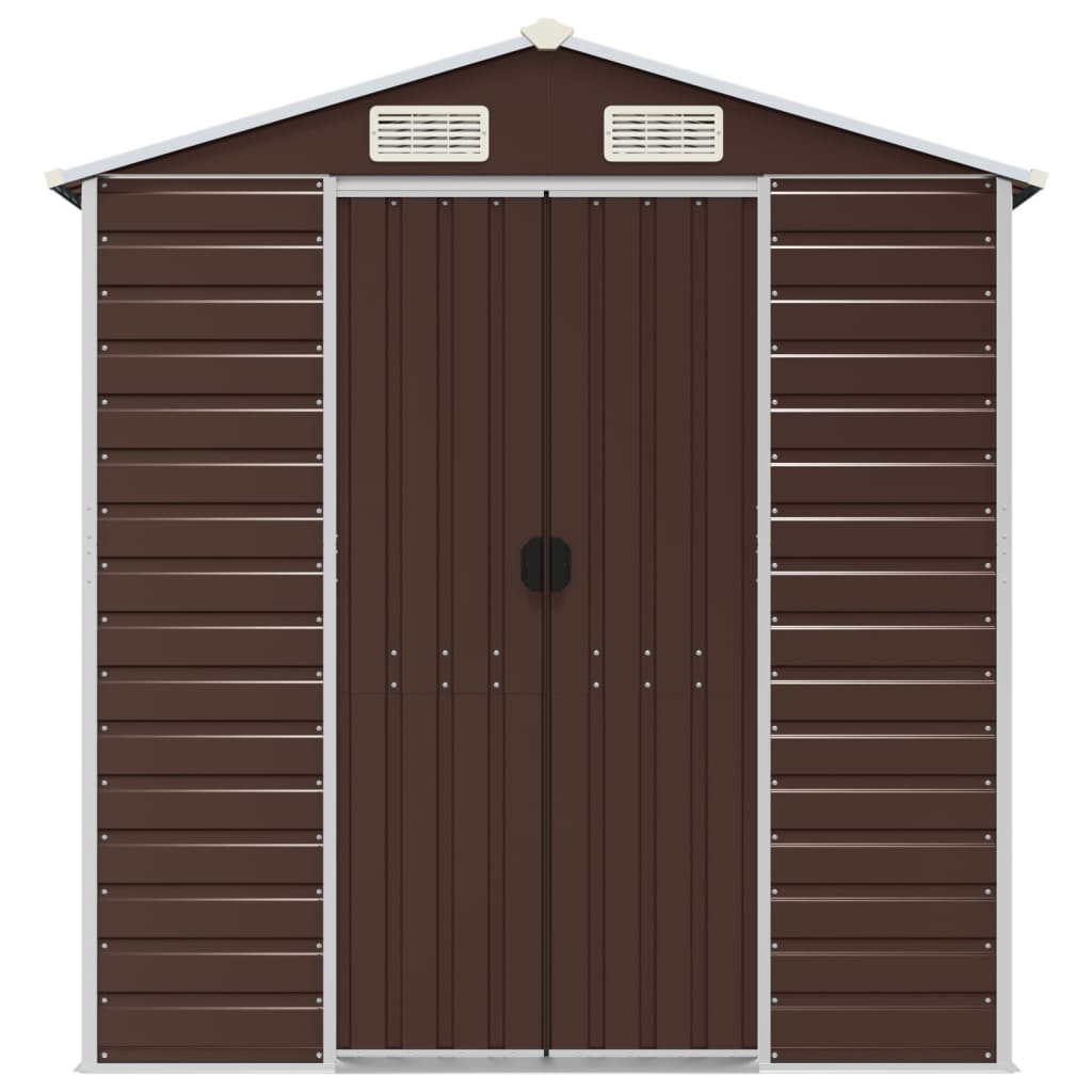 Garden Shed Brown 191x895x198 cm Galvanised Steel