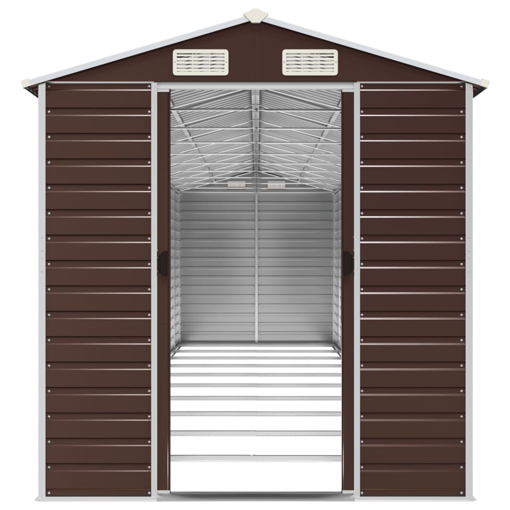 Garden Shed Brown 191x895x198 cm Galvanised Steel