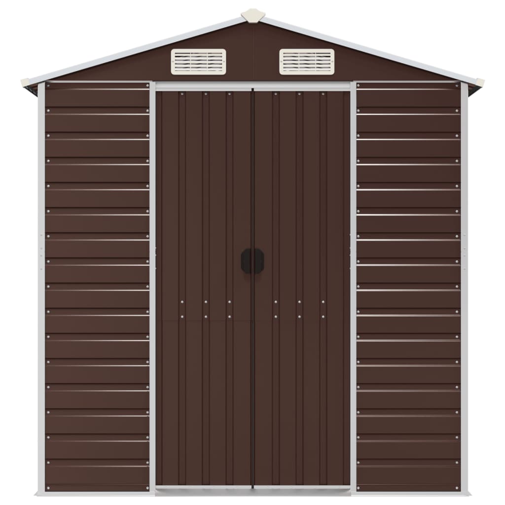 Garden Shed Brown 191x980x198 cm Galvanised Steel