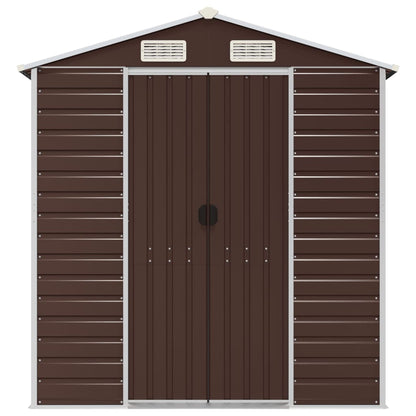 Garden Shed Brown 191x980x198 cm Galvanised Steel