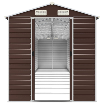 Garden Shed Brown 191x980x198 cm Galvanised Steel