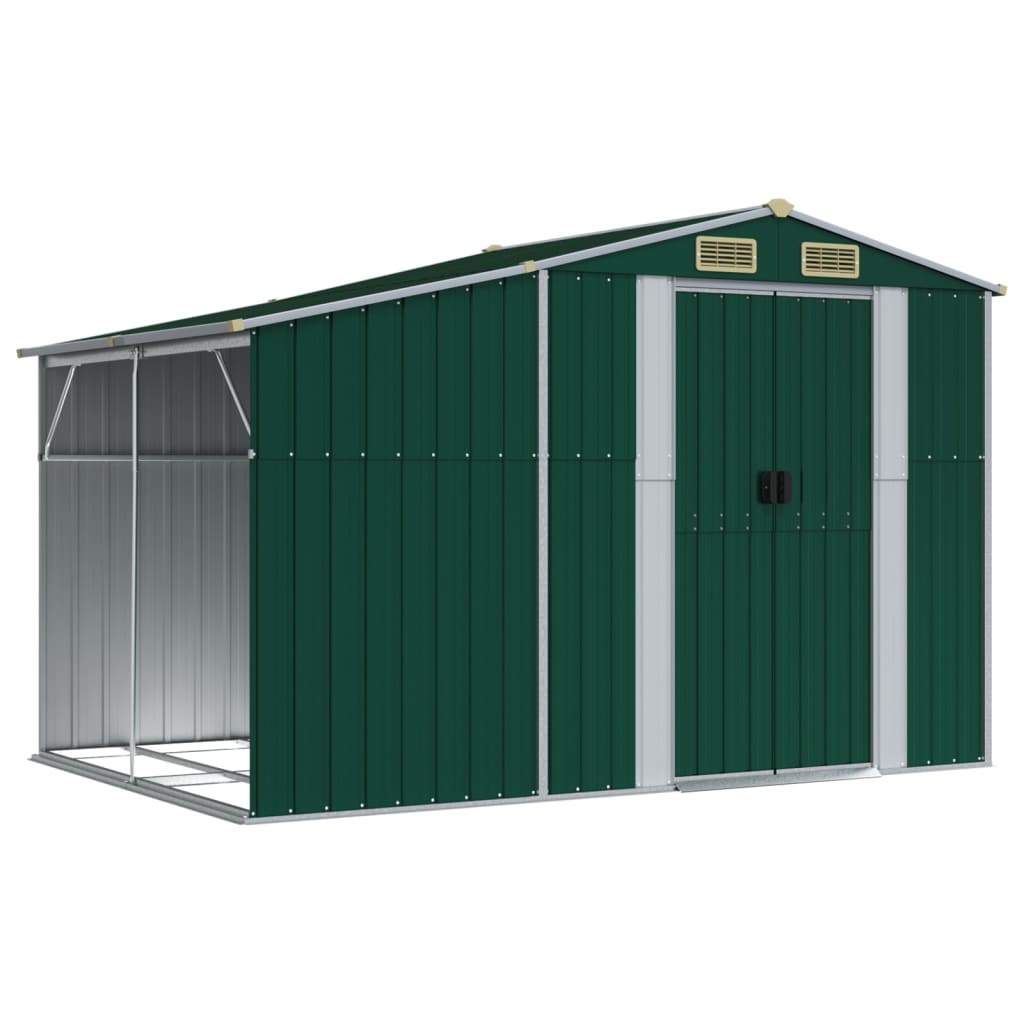 Garden Shed Green 277x192.5x179 cm Galvanised Steel