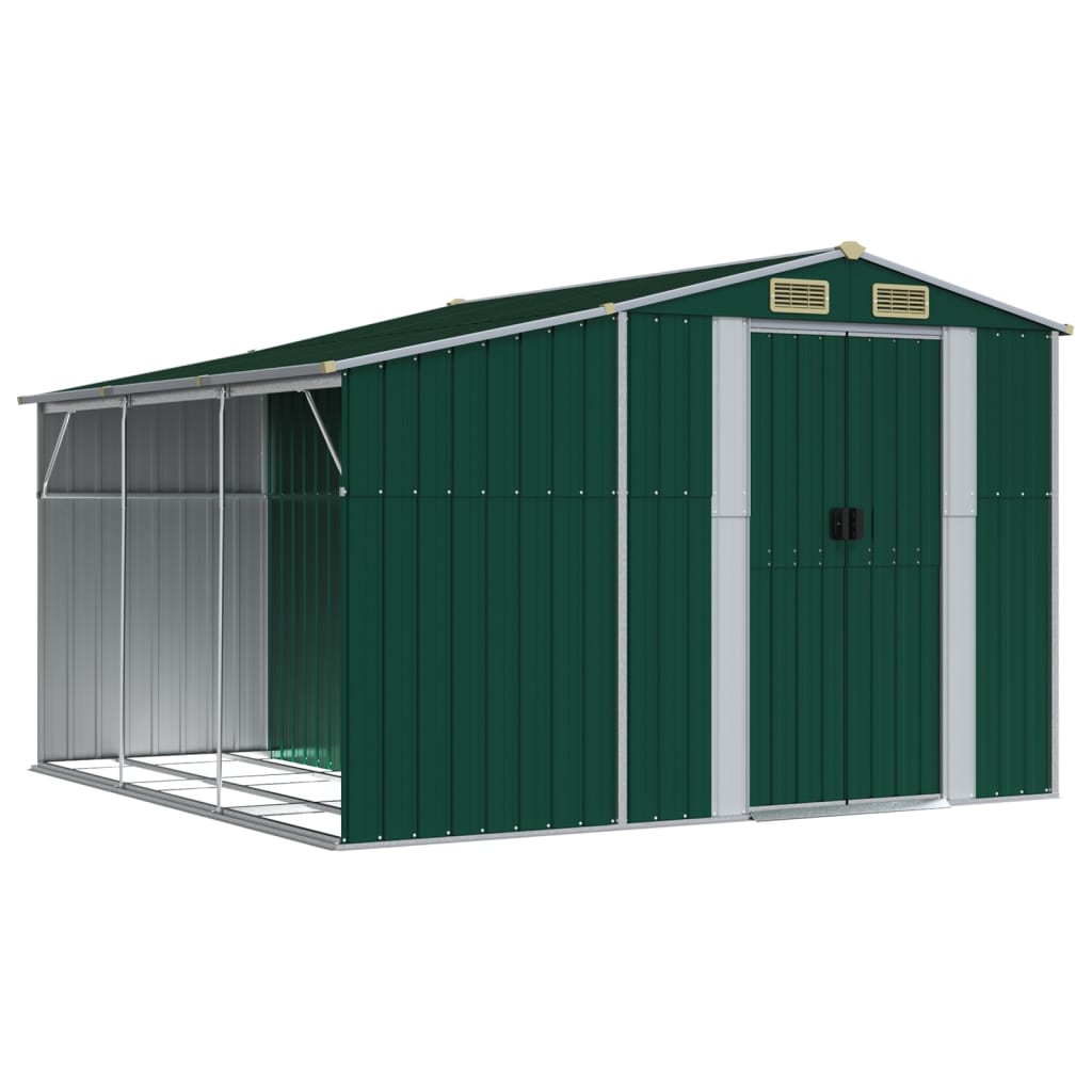 Garden Shed Green 277x279x179 cm Galvanised Steel