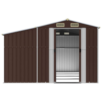 Garden Shed Brown 277x365.5x179 cm Galvanised Steel