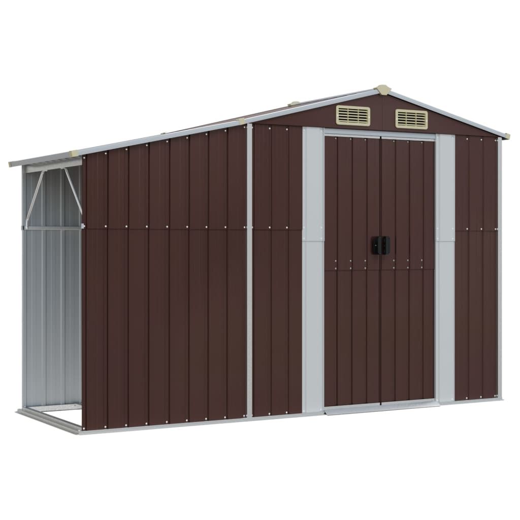 Garden Shed Brown 277x365.5x179 cm Galvanised Steel