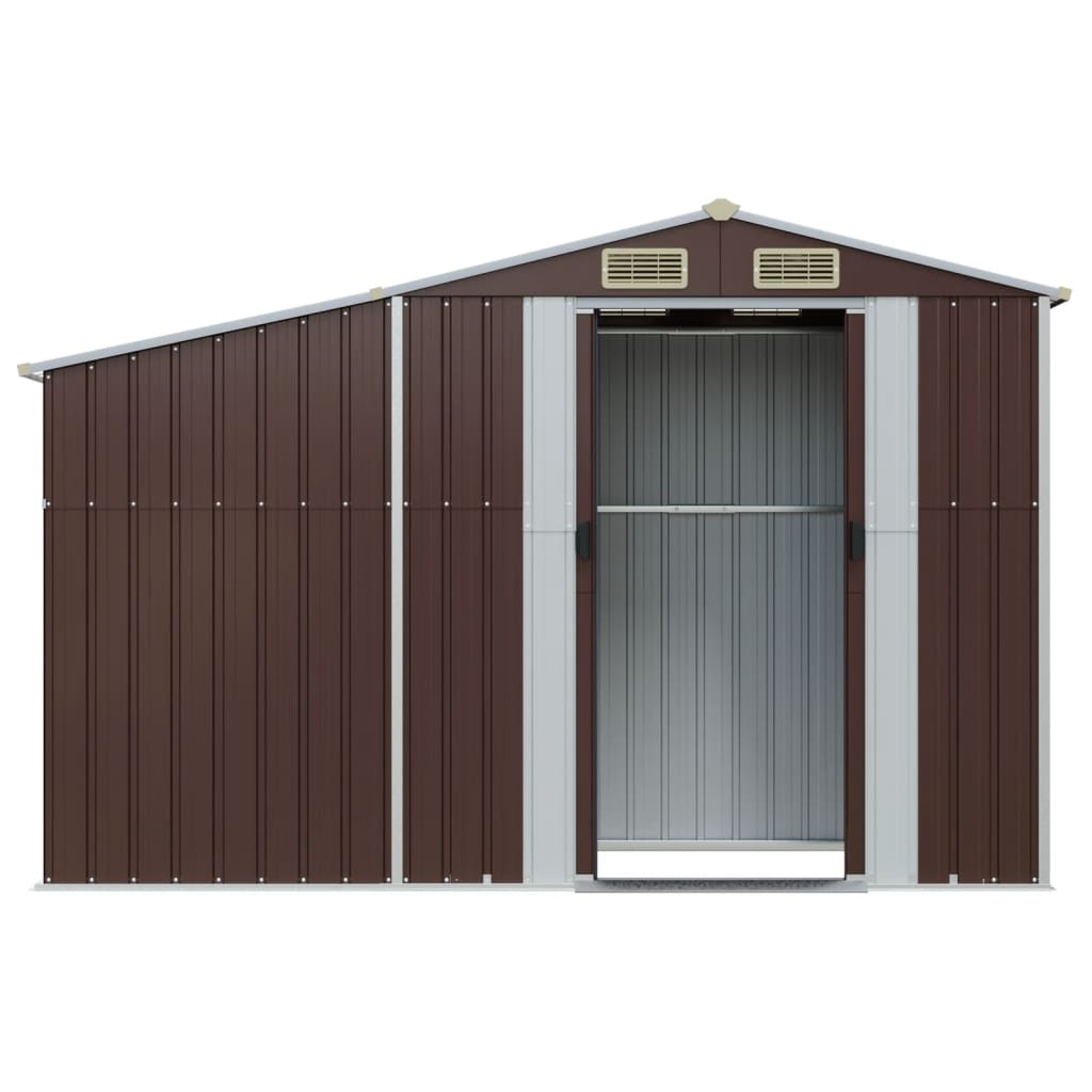 Garden Shed Brown 277x93x179 cm Galvanised Steel