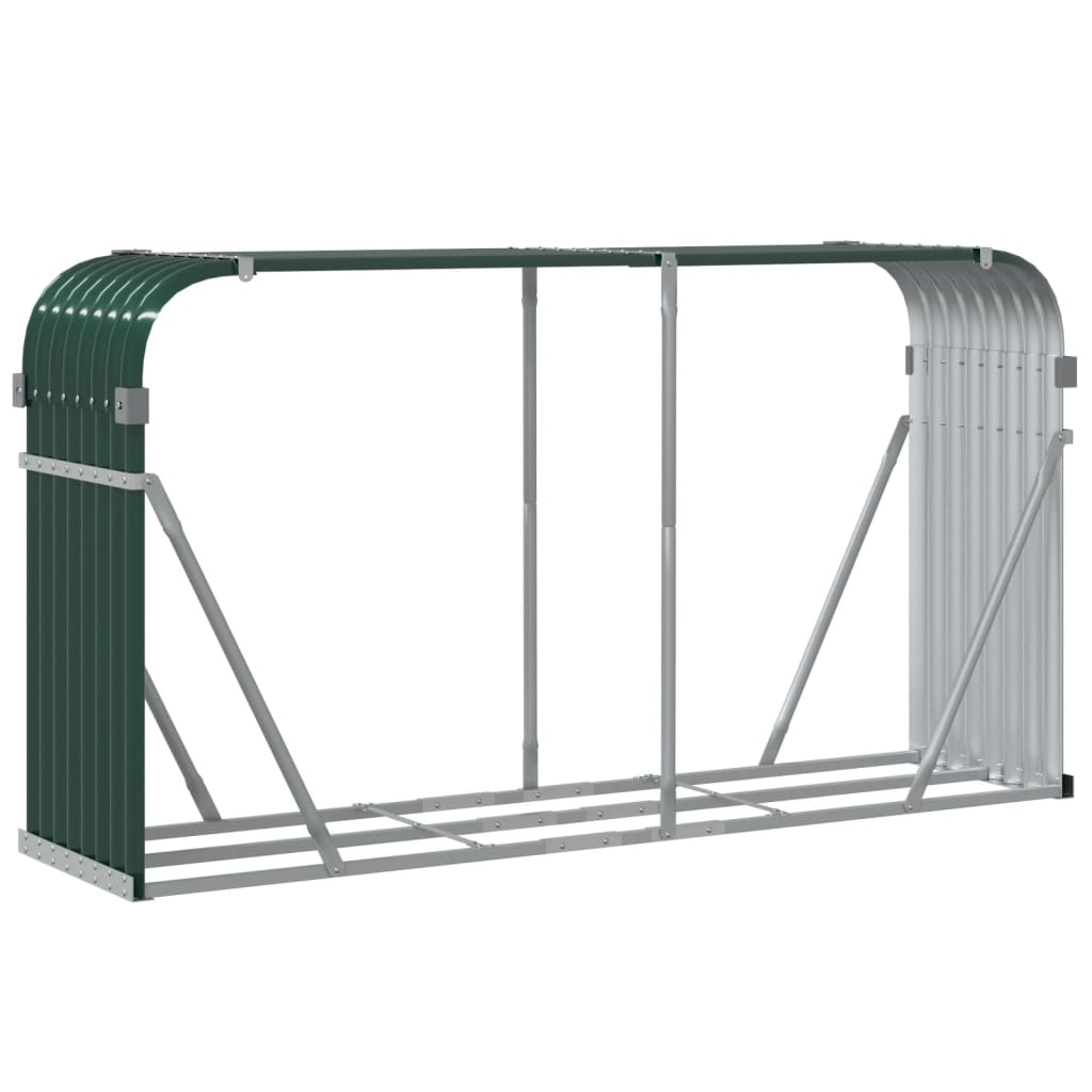 Log Holder Green 180x45x100 cm Galvanised Steel