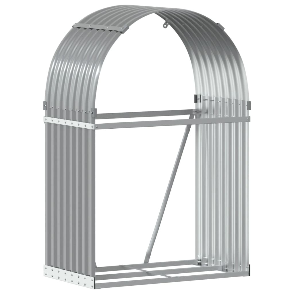 Log Holder Light Grey 80x45x120 cm Galvanised Steel