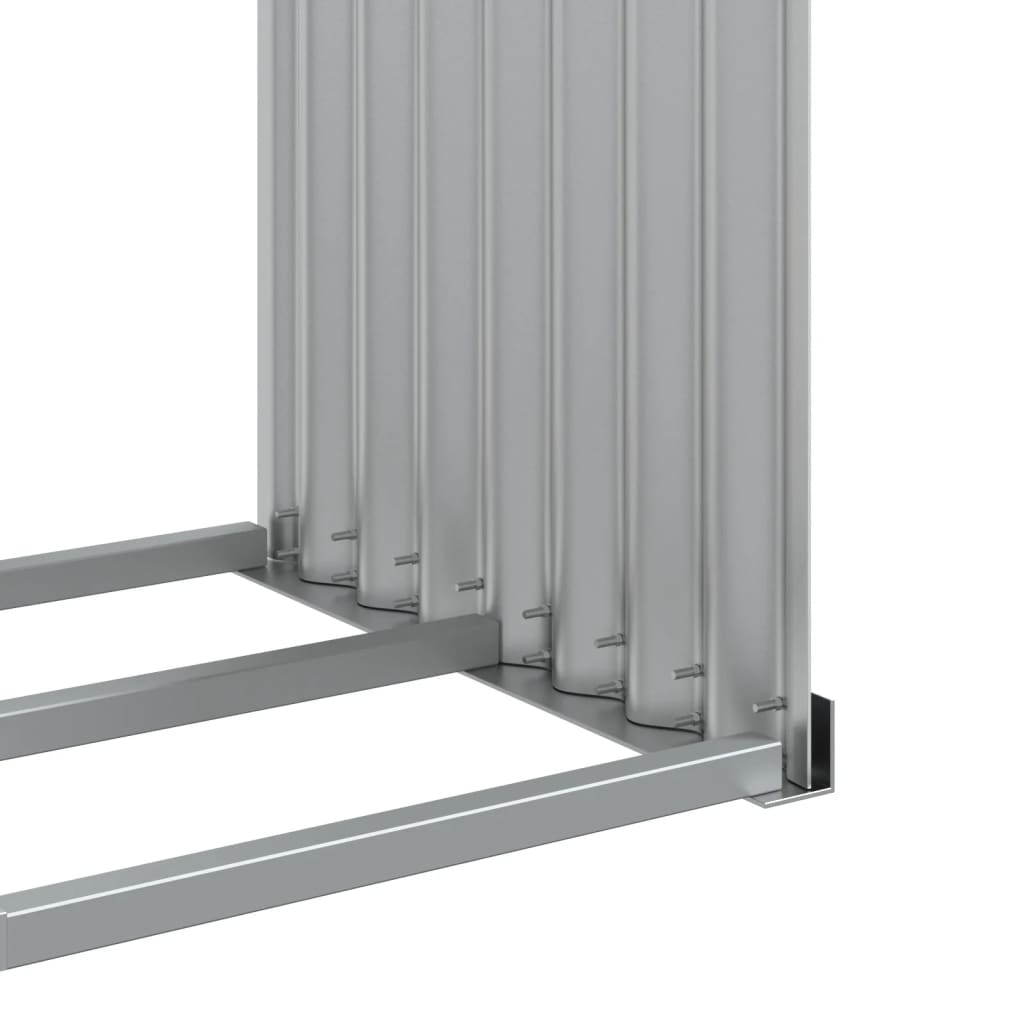 Log Holder Light Grey 120x45x210 cm Galvanised Steel