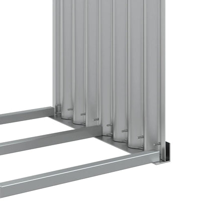 Log Holder Light Grey 120x45x210 cm Galvanised Steel