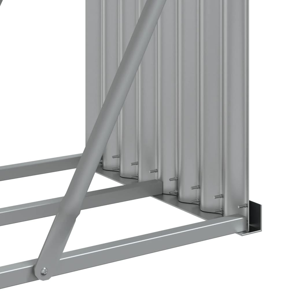 Log Holder Light Grey 300x45x100 cm Galvanised Steel