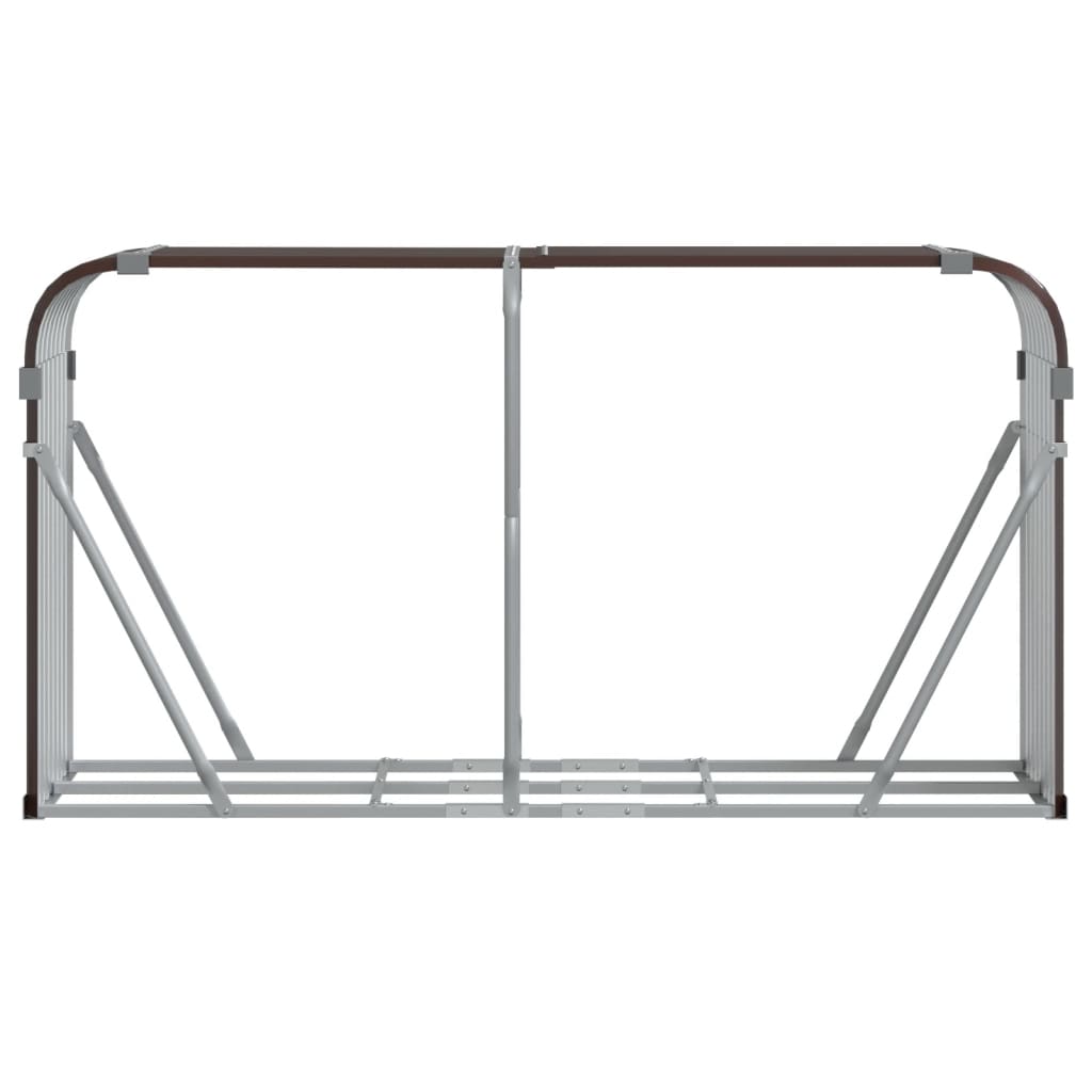 Log Holder Brown 180x45x100 cm Galvanised Steel