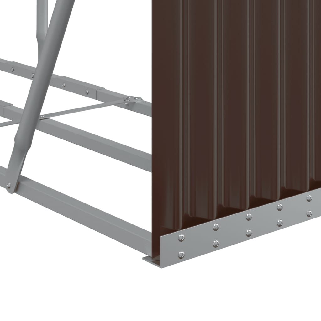 Log Holder Brown 180x45x100 cm Galvanised Steel