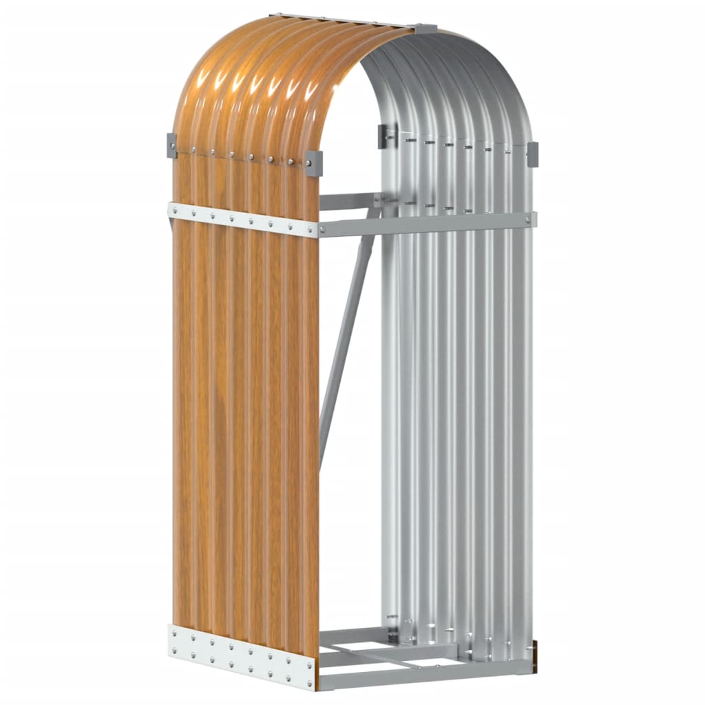 Log Holder Light Brown 40x45x100 cm Galvanised Steel