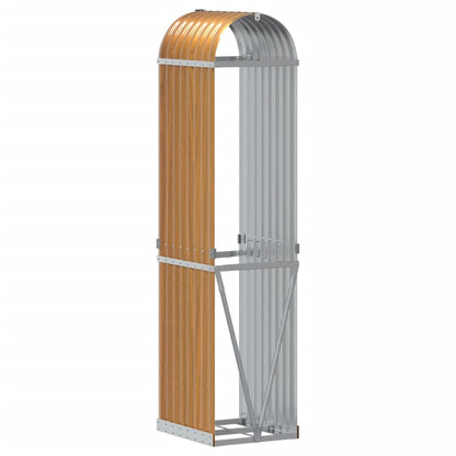 Log Holder Light Brown 40x45x170 cm Galvanised Steel