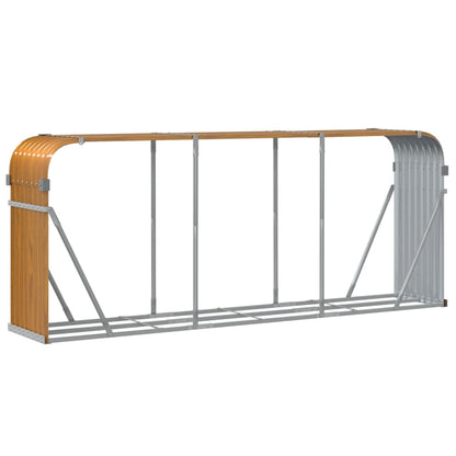 Log Holder Light Brown 234x45x100 cm Galvanised Steel