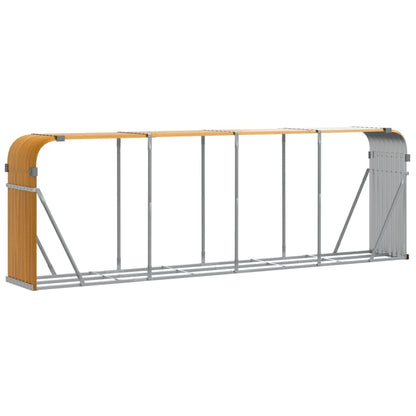 Log Holder Light Brown 300x45x100 cm Galvanised Steel