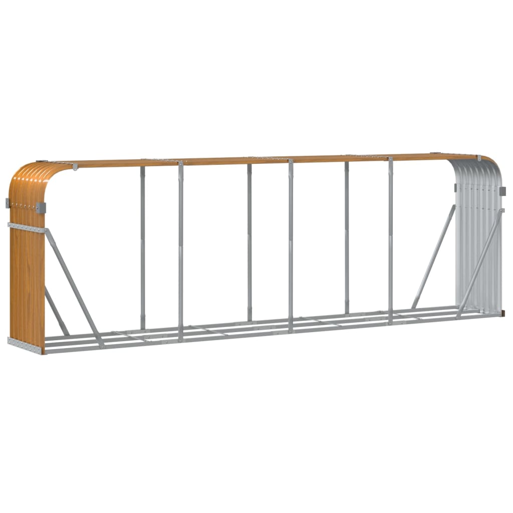 Log Holder Light Brown 300x45x100 cm Galvanised Steel