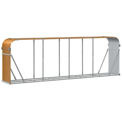 Log Holder Light Brown 300x45x100 cm Galvanised Steel