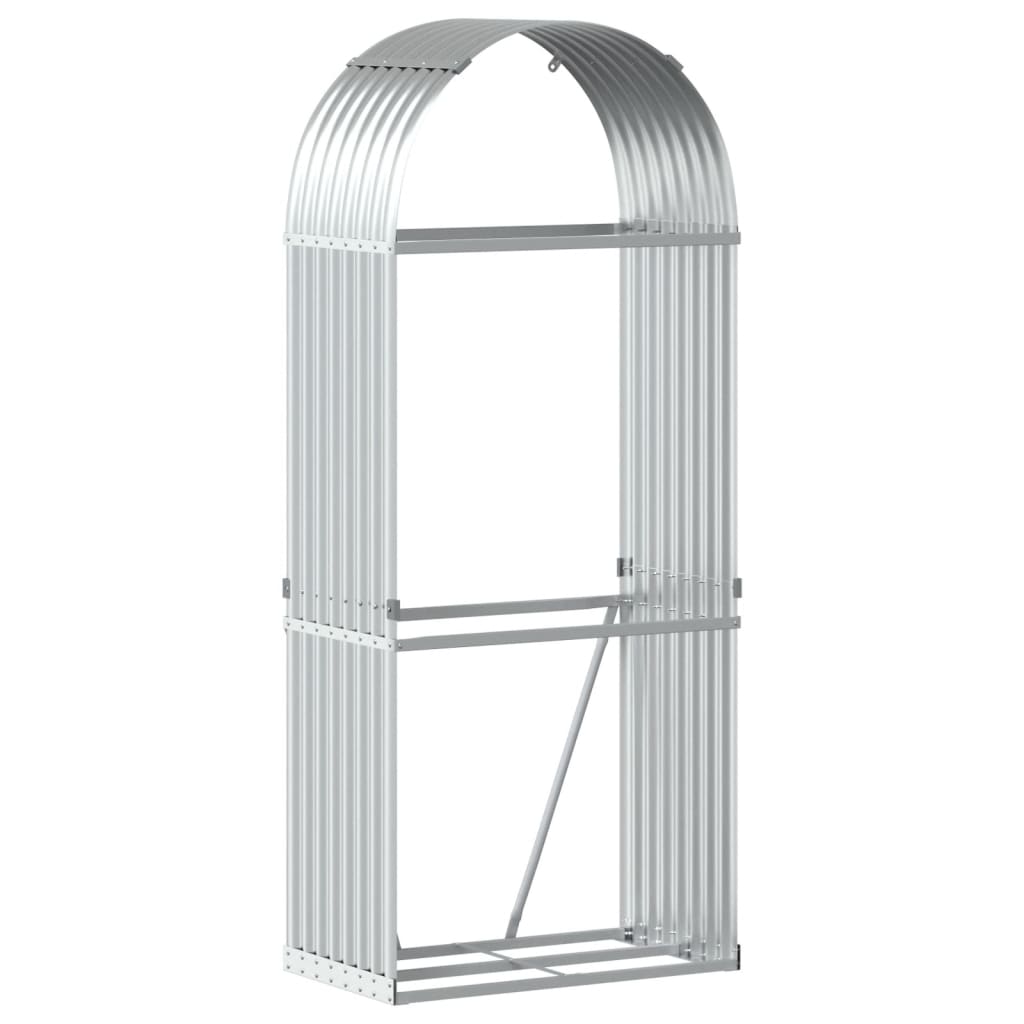 Log Holder Silver 80x45x190 cm Galvanised Steel