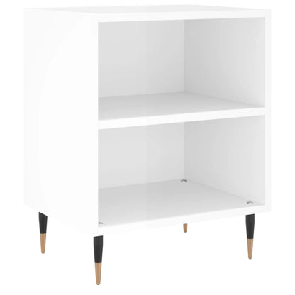 Bedside Cabinet High Gloss White 40x30x50 cm Engineered Wood