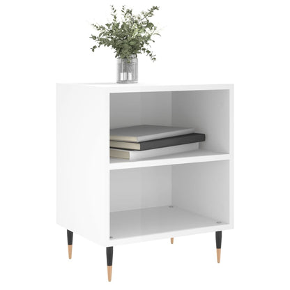 Bedside Cabinet High Gloss White 40x30x50 cm Engineered Wood