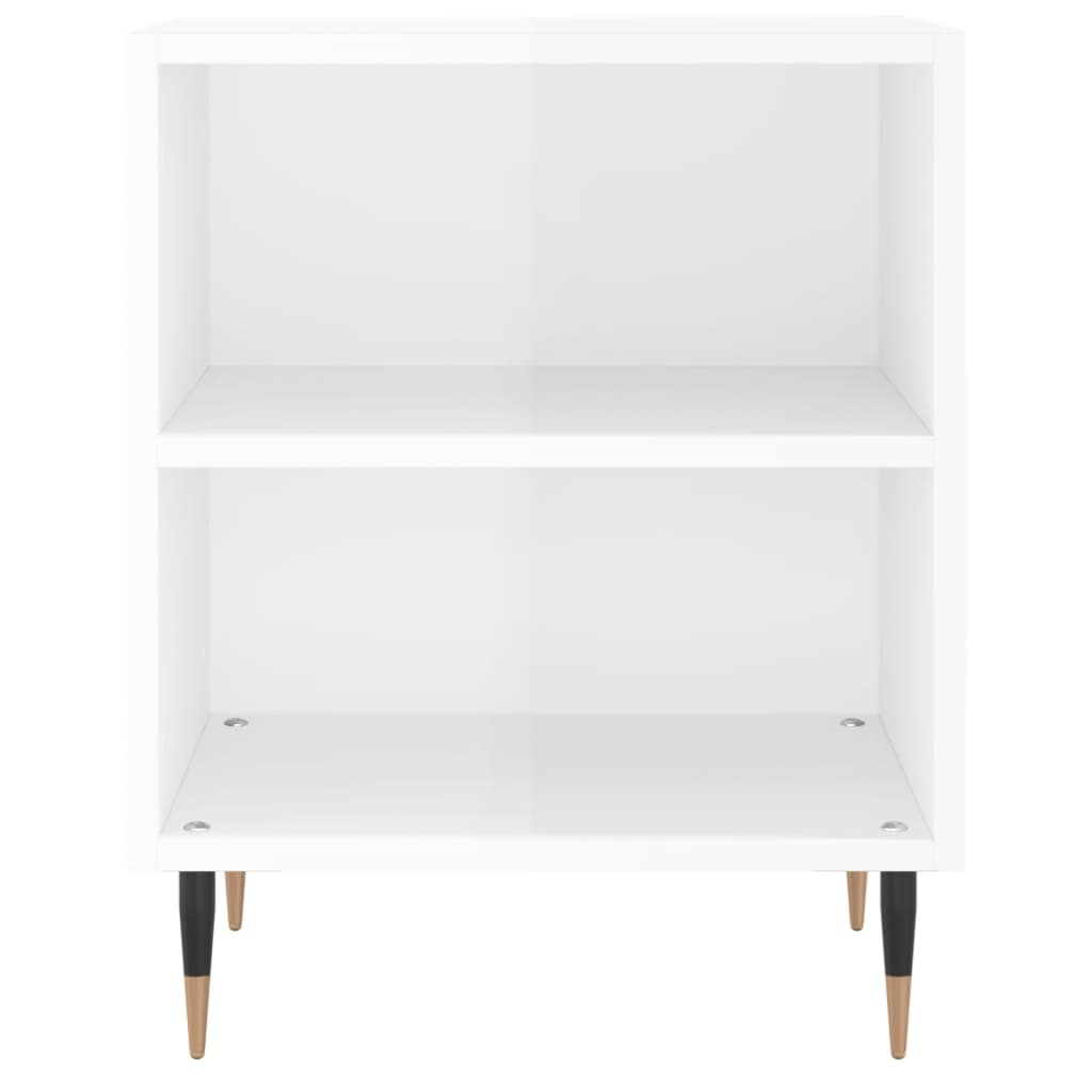 Bedside Cabinet High Gloss White 40x30x50 cm Engineered Wood