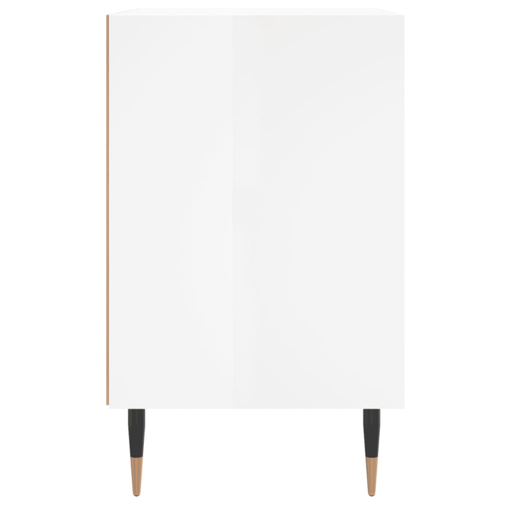 Bedside Cabinet High Gloss White 40x30x50 cm Engineered Wood