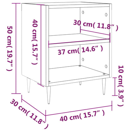 Bedside Cabinet High Gloss White 40x30x50 cm Engineered Wood