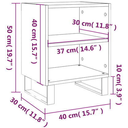 Bedside Cabinet White 40x30x50 cm Engineered Wood