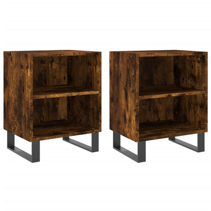 Bedside Cabinets 2 pcs Smoked Oak 40x30x50 cm Engineered Wood