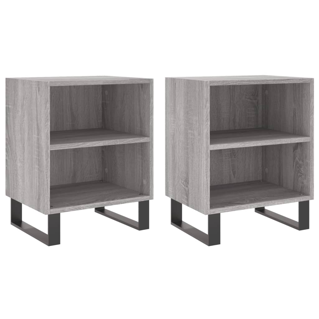 Bedside Cabinets 2 pcs Grey Sonoma 40x30x50 cm Engineered Wood