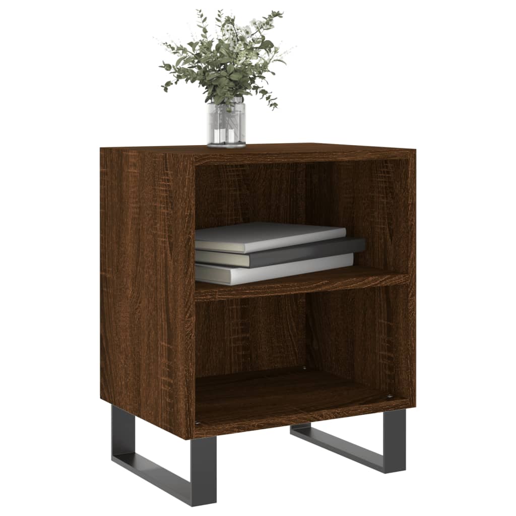 Bedside Cabinet Brown Oak 40x30x50 cm Engineered Wood