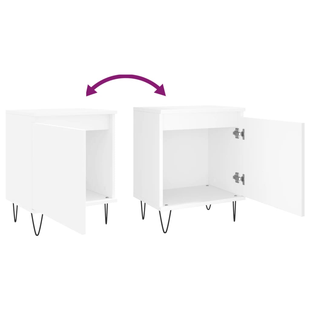 Bedside Cabinets 2 pcs White 40x30x50 cm Engineered Wood