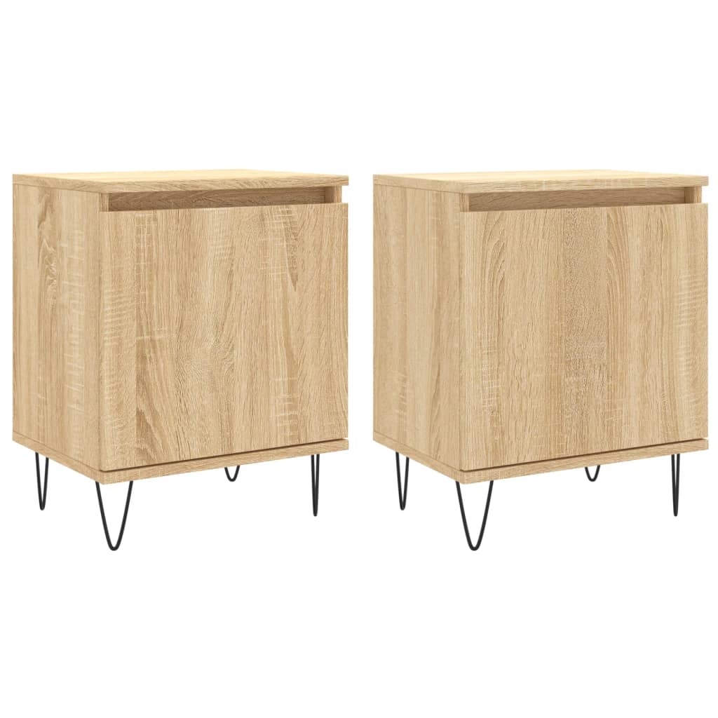 Bedside Cabinets 2 pcs Sonoma Oak 40x30x50 cm Engineered Wood