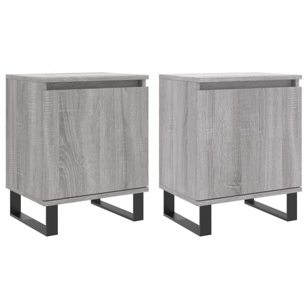 Bedside Cabinets 2 pcs Grey Sonoma 40x30x50 cm Engineered Wood